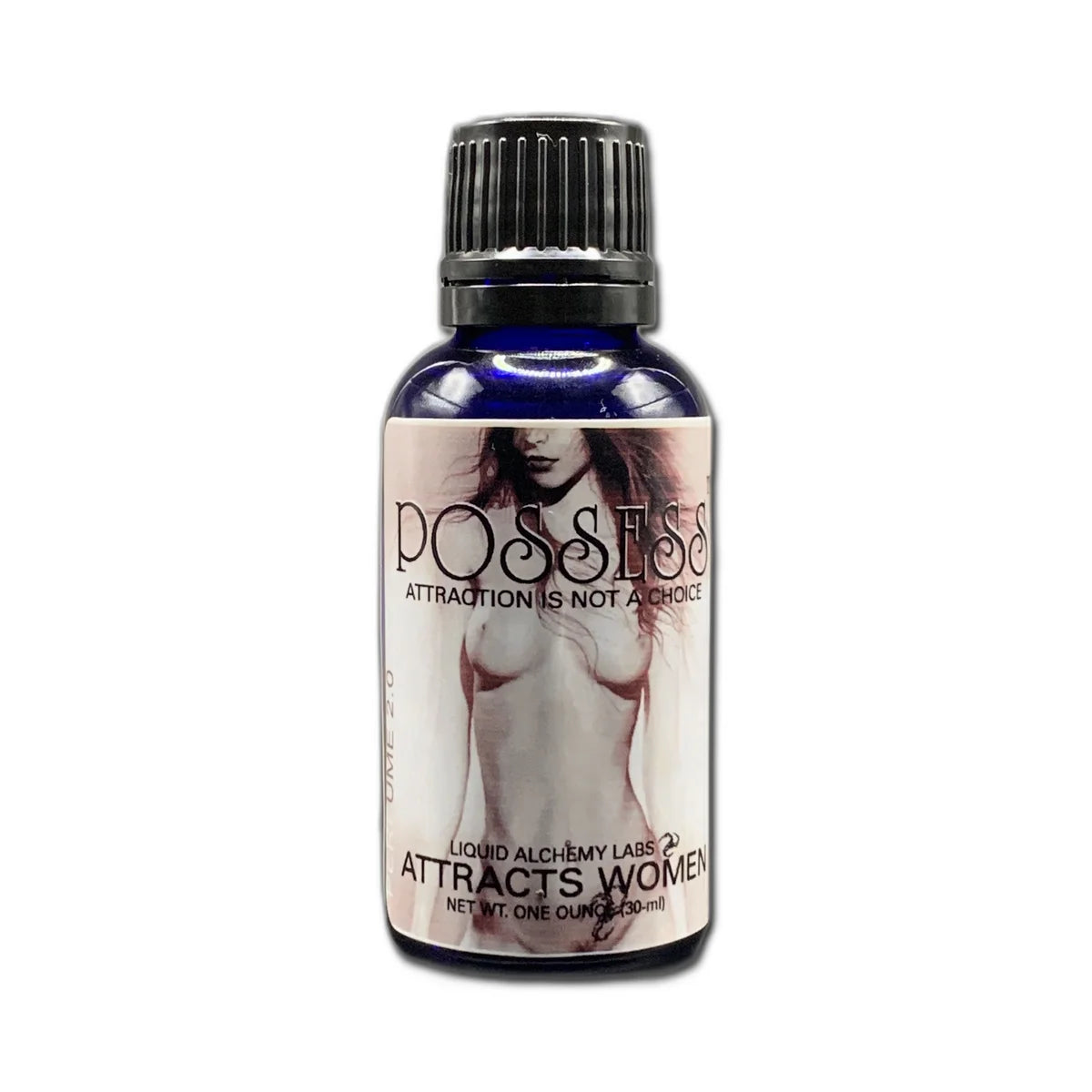 Bottle of pheromone product labeled POSSESS™ For Lesbian