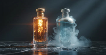 Androstenone vs Androstenol pheromone comparison - two bottles representing dominance and social warmth