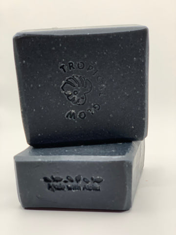 Volcano Charcoal soap bar detail