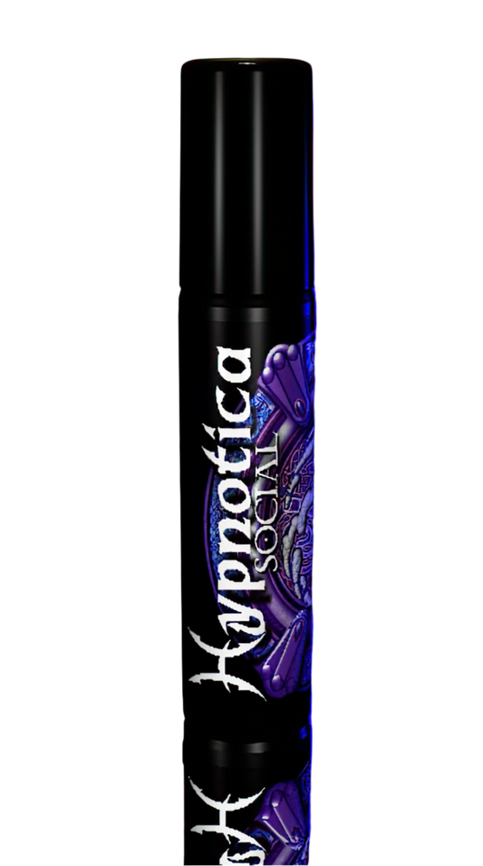 HYPNOTICA SOCIAL Pheromone Cologne Bottle featuring a purple label.