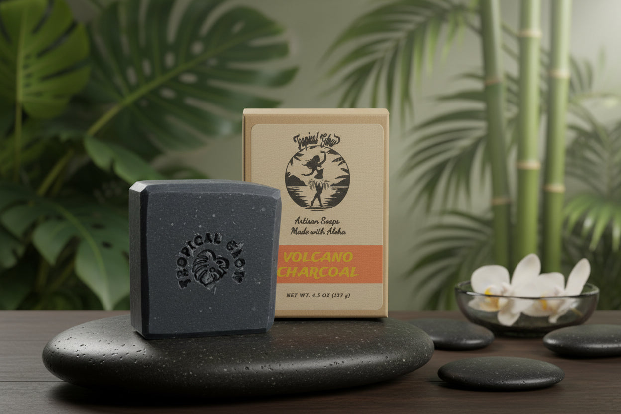 Volcano Charcoal soap lather