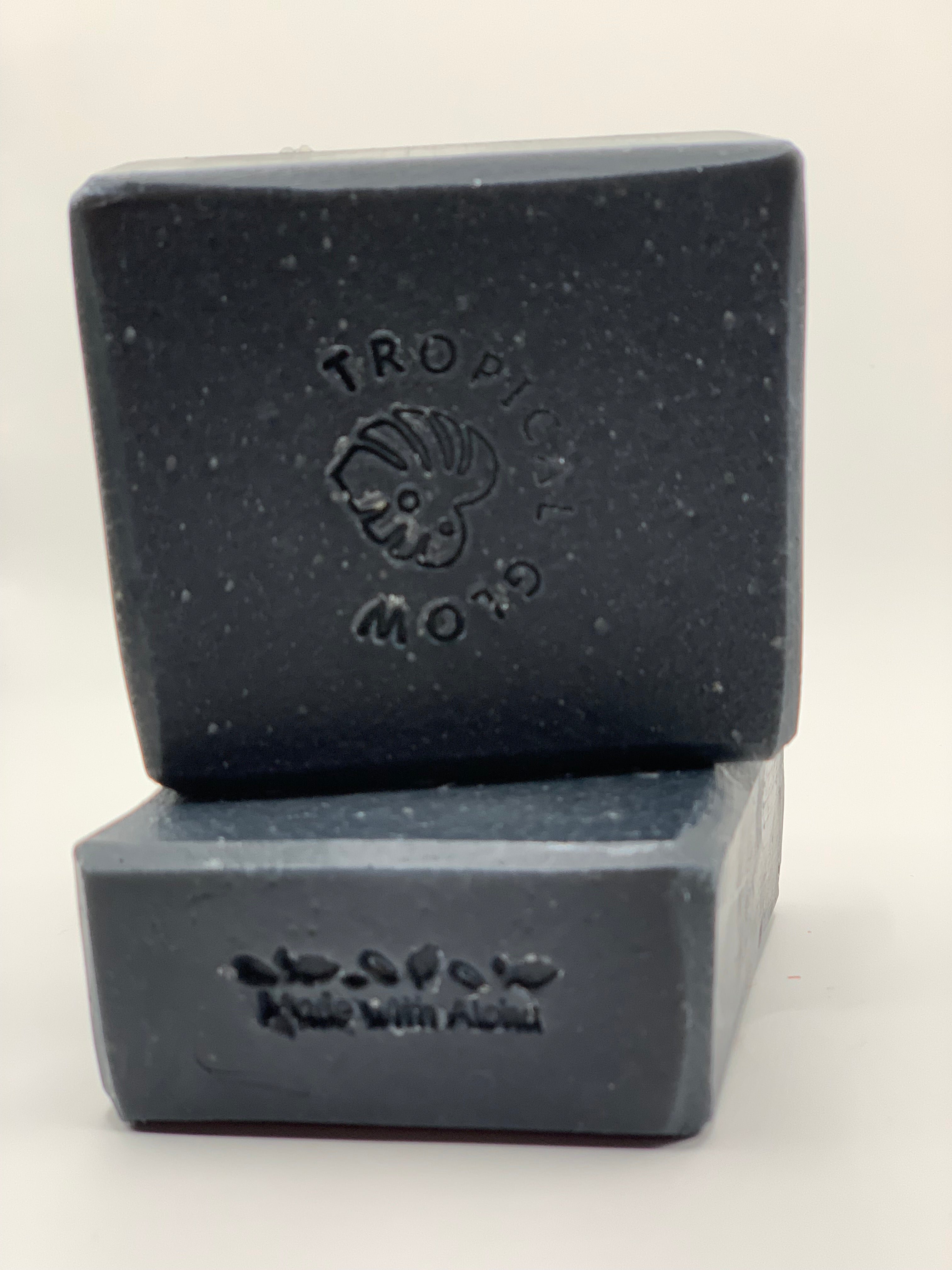 Volcano Charcoal soap bar detail