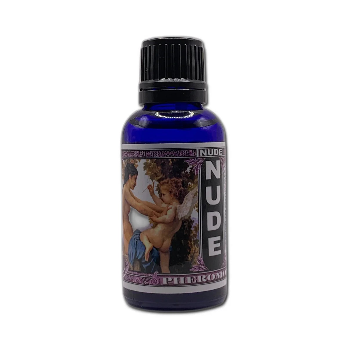 Bottle of pheromone product labeled NUDE™ for Transgender Women