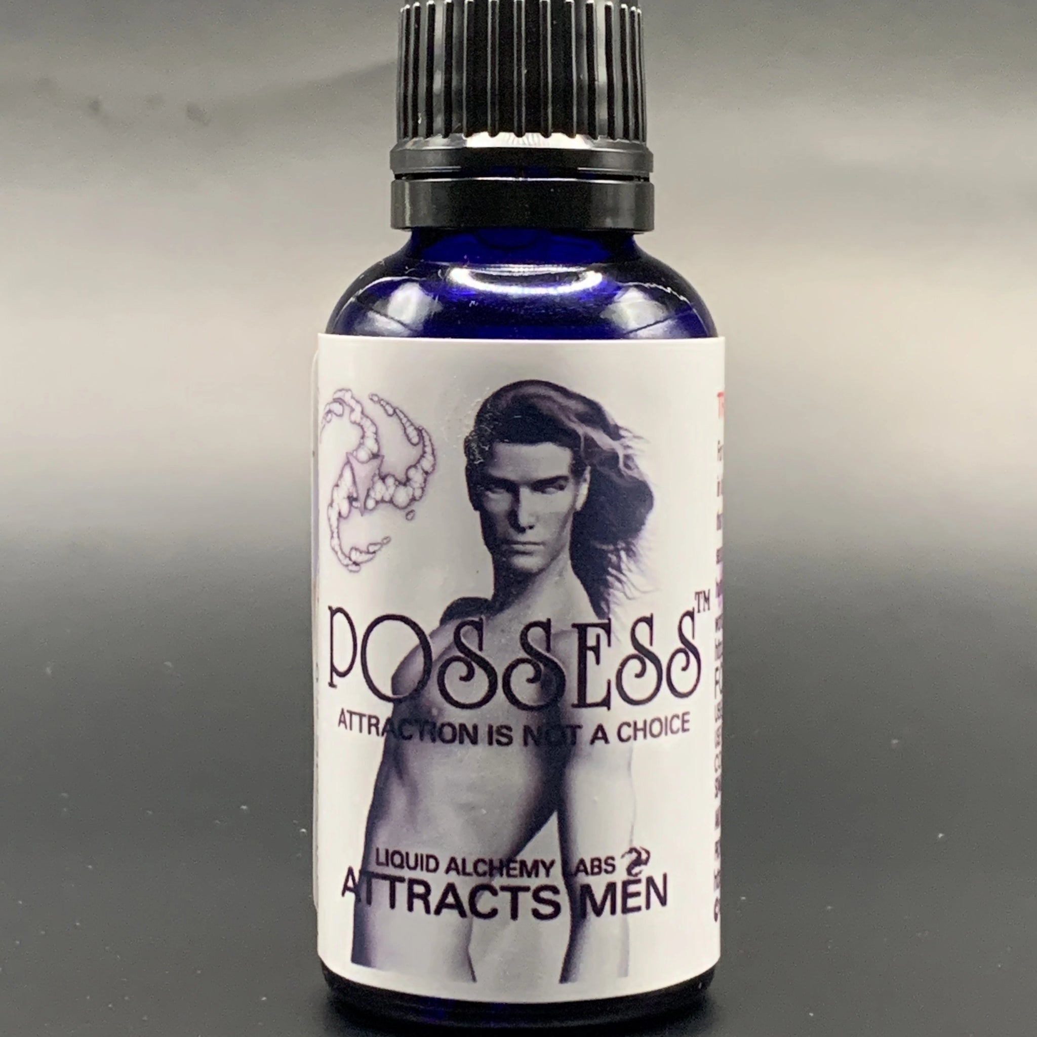 bottle of pheromone parfum for women Possess logo