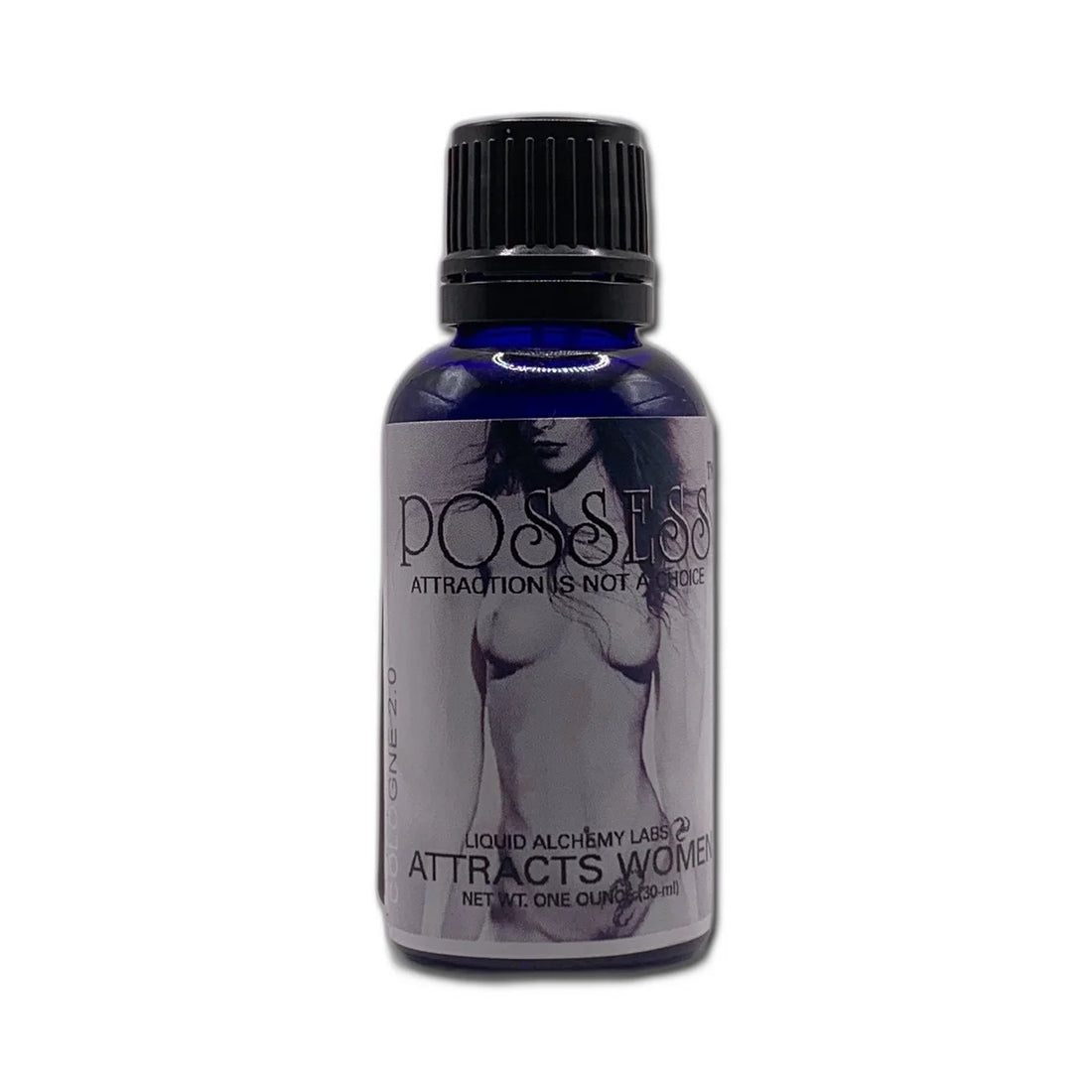 Bottle of pheromone product labeled POSSESS™ For Lesbian