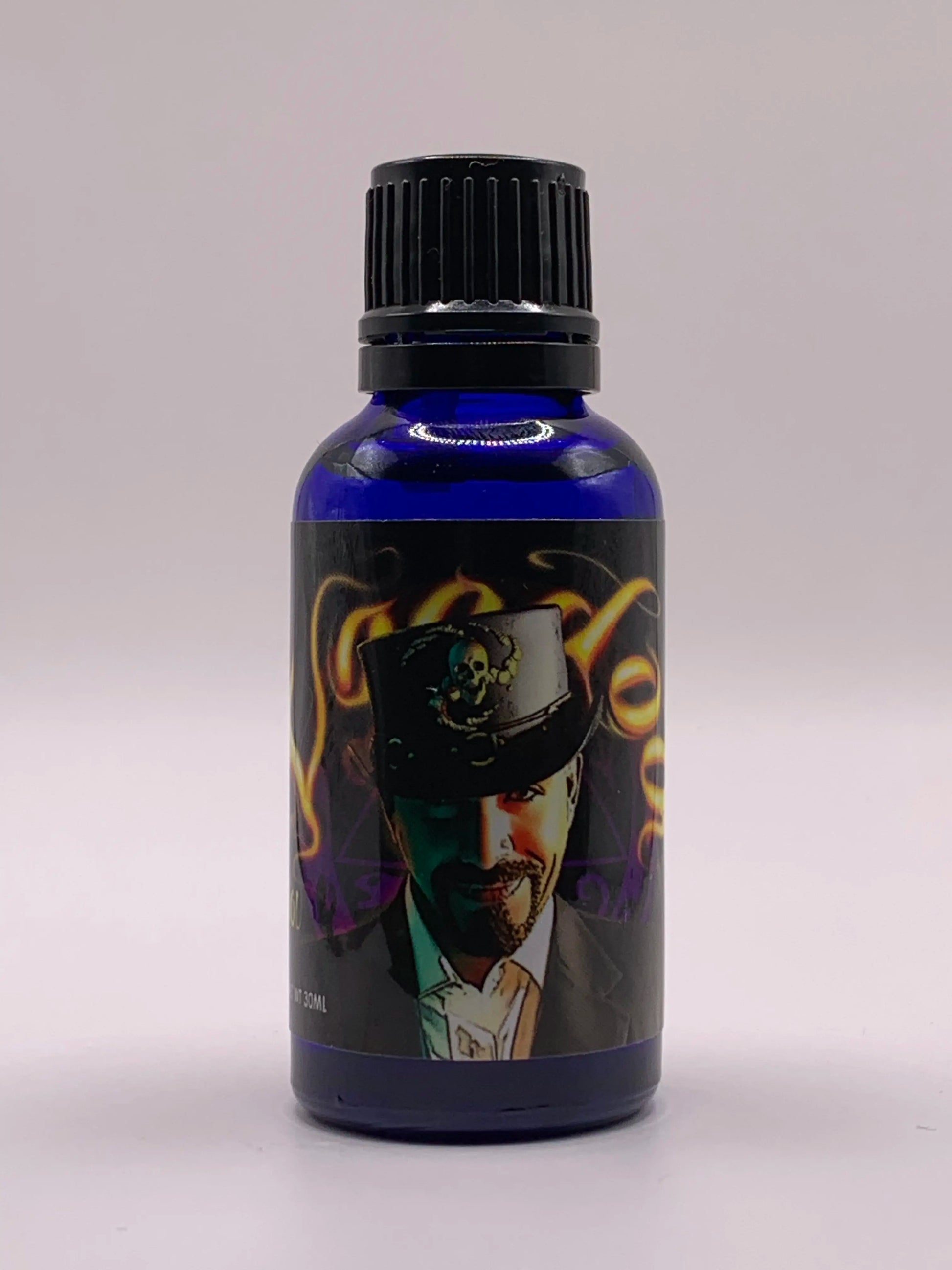 Bottle of Pheromone Oil labeled VOODOO by Liquid Alchemy Labs