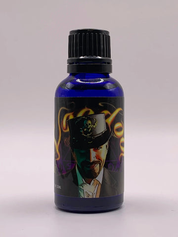 Bottle of Pheromone Oil labeled VOODOO by Liquid Alchemy Labs