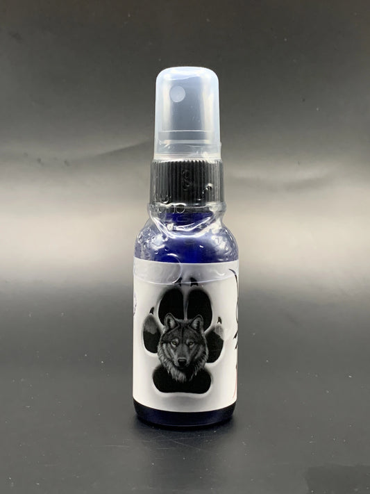 Bottle of Pheromone Cologne with Label WOLF on it by liquid alchemy labs