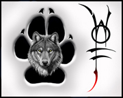 Wolf Pheromone Cologne for Men – Bold wolf paw print and wolf head graphic with artistic "WOLF" text. Royal Pheromones’ signature scent inducing leadership and mystique. Pheromone Perfumes and Oils.